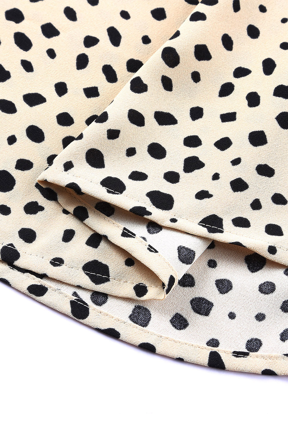 Women's Frill-Trimmed Neck 3/4 Sleeves Cheetah Blouse