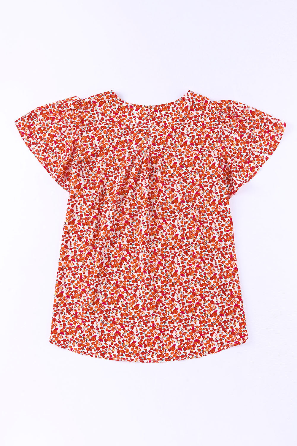 Women's Blouse Featuring Lace-Trimmed Trim Plus Ruffle-Trimmed Sleeve
