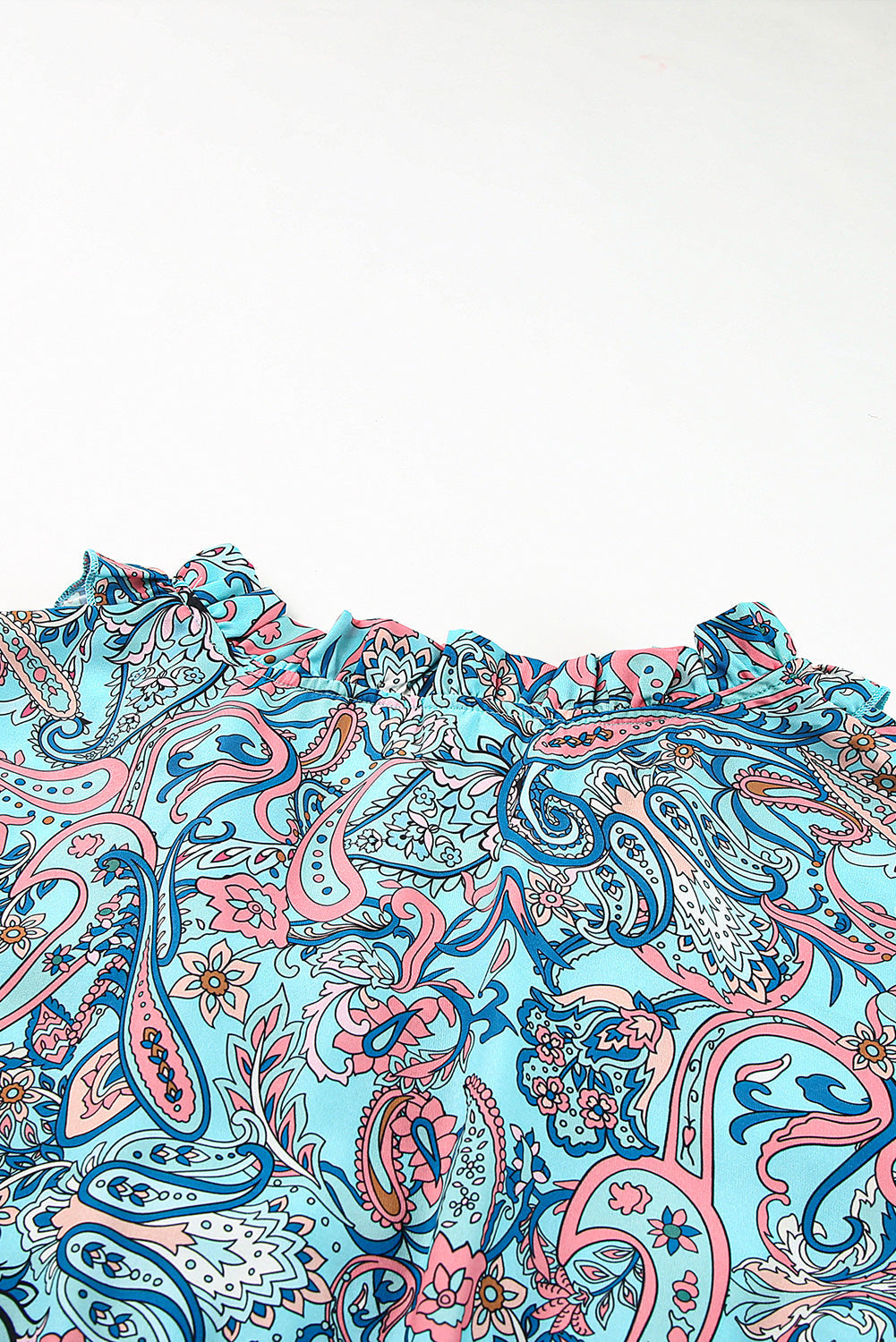 Women's Maxi Dress with Paisley Bohemian Ruffle-Trimmed Layered