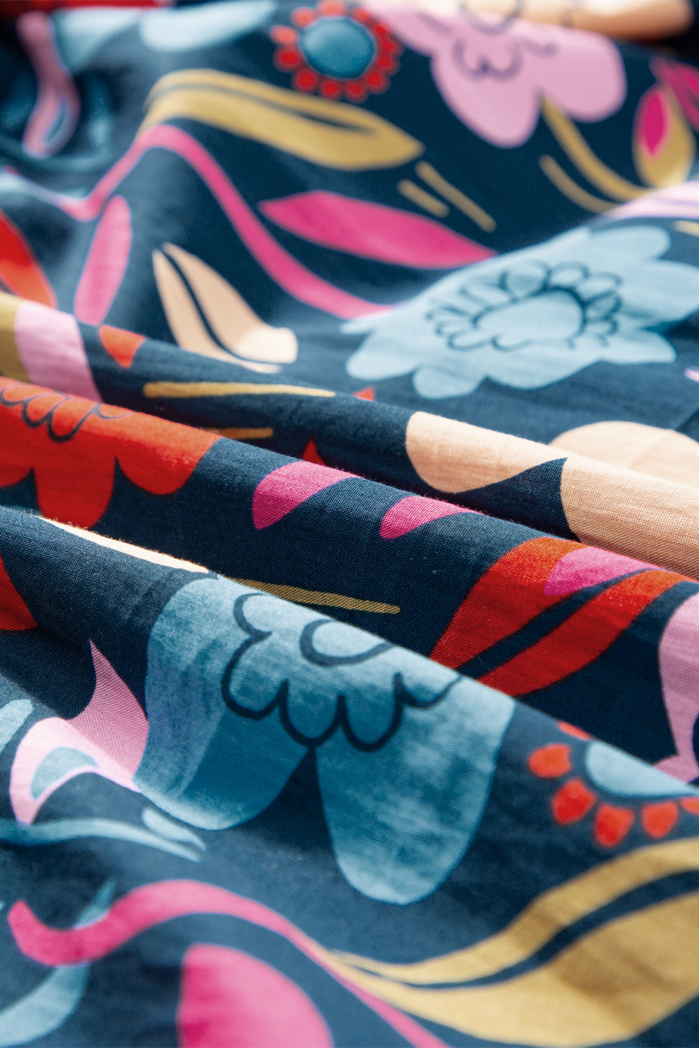 Women's Maxi Dress Featuring Retro Floral-Print Split Neck