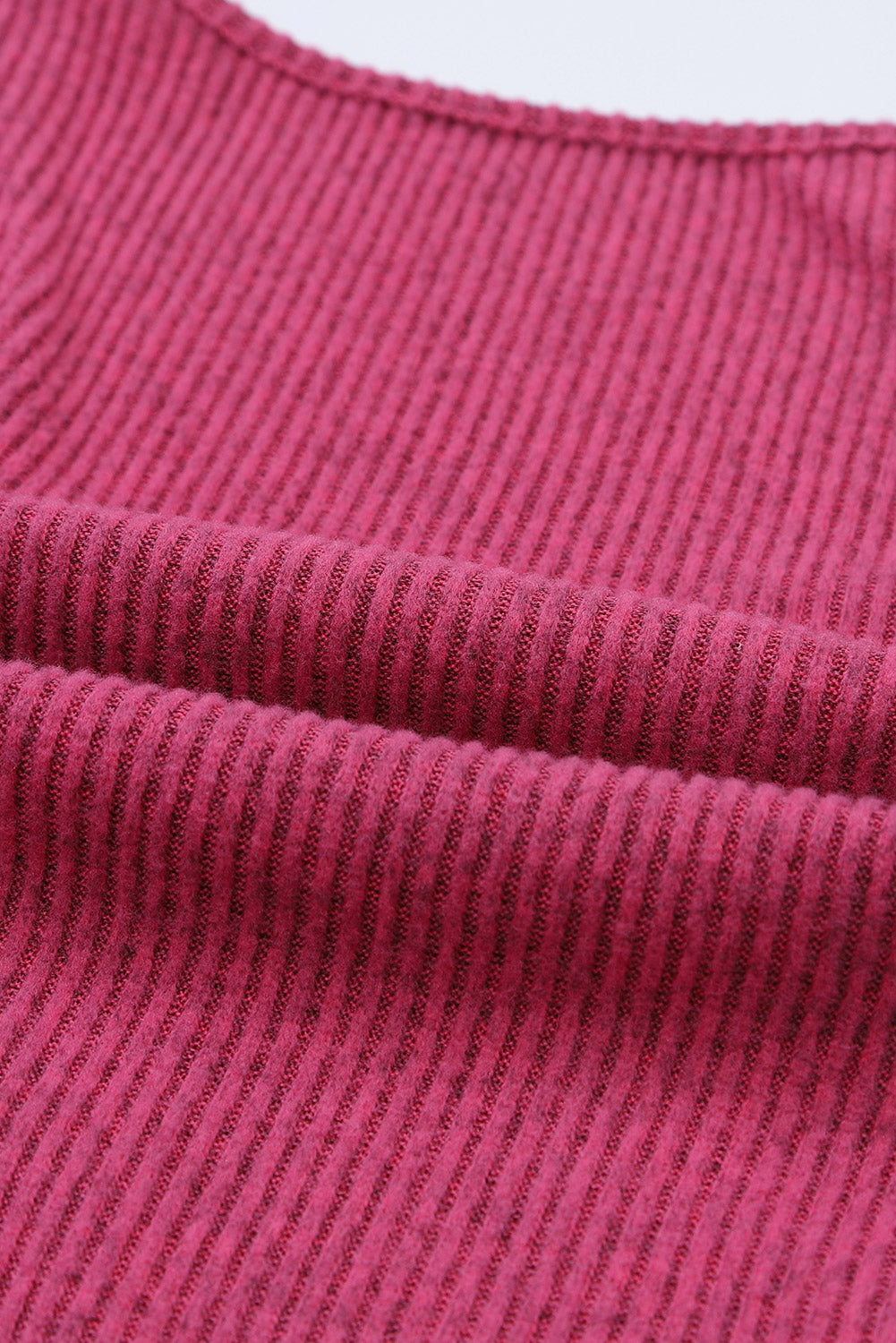 Women's Top with U Neck Textured Long-Sleeve
