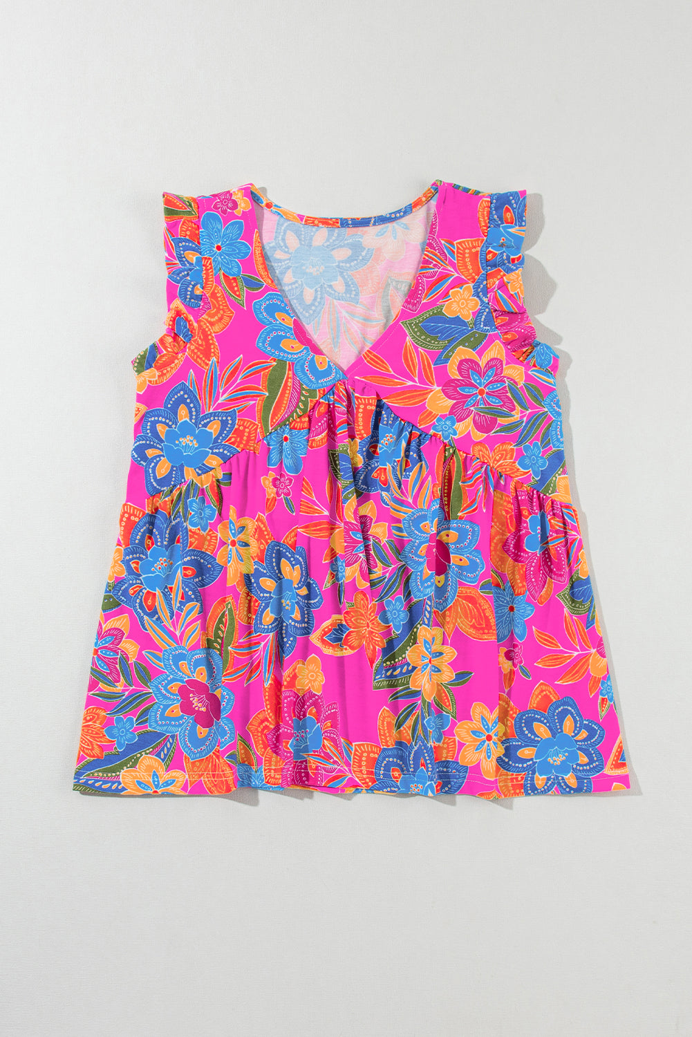 Tank Top for Women Flounce V Neck Bohemian