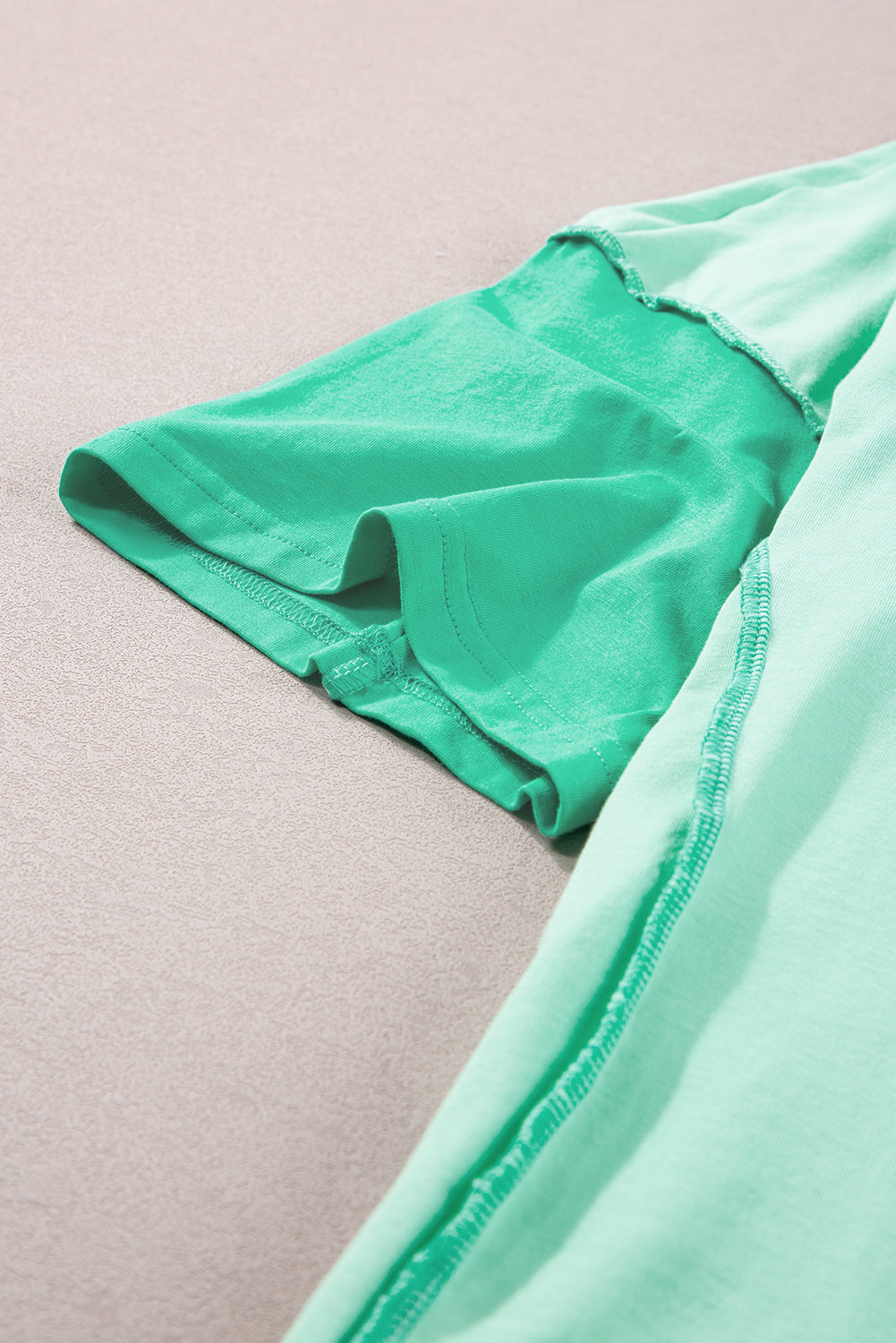 Women's T Shirt Featuring Patchwork Half Button
