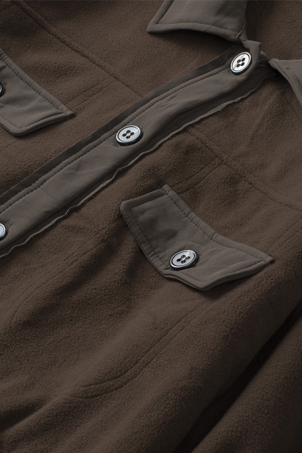 Women's Shirt Jacket Featuring Collar Turn Down