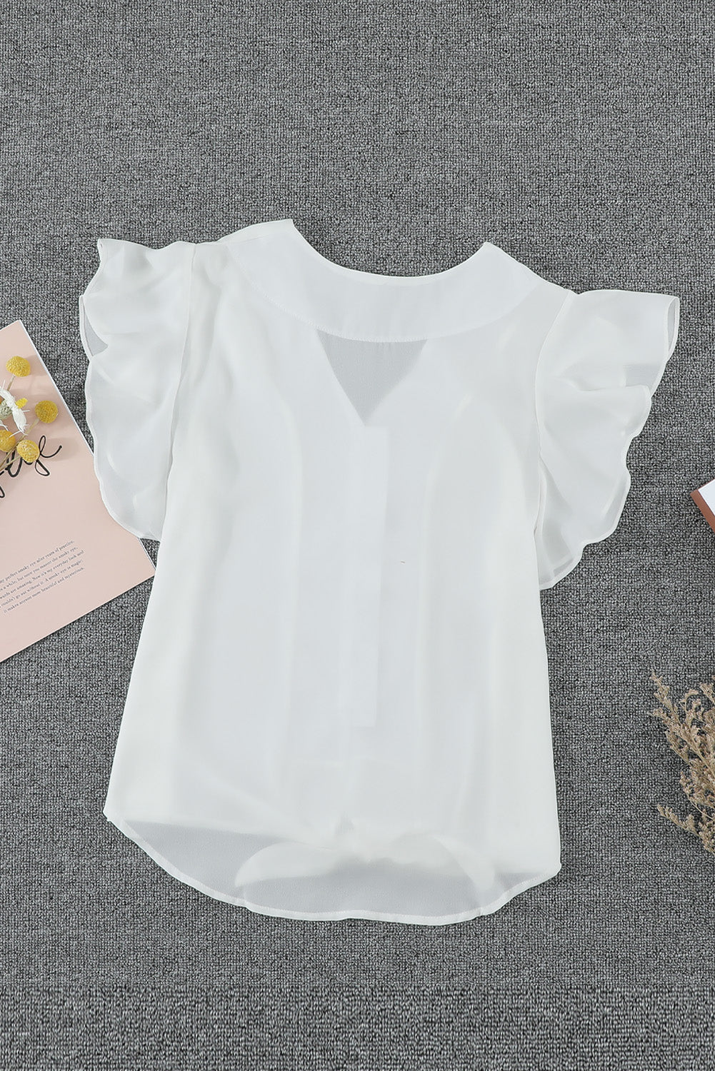 Women's Forever Tonight Button Down Tie Chic White Short-Sleeve Top