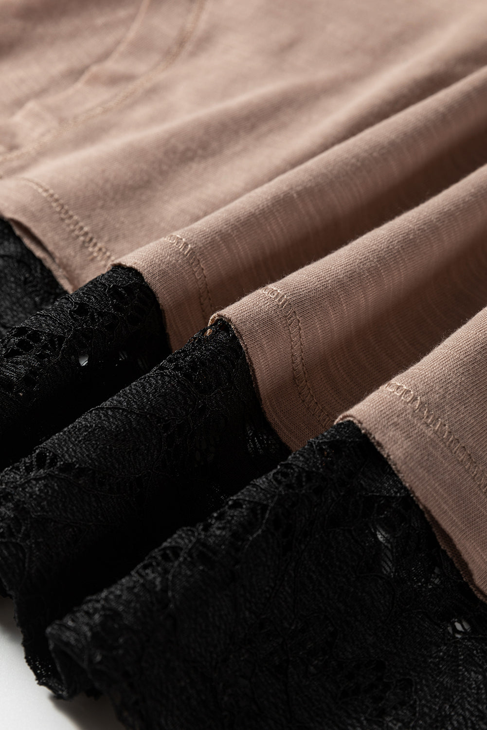 Sheer Everyday Lace Patchwork Long-Sleeved Tee