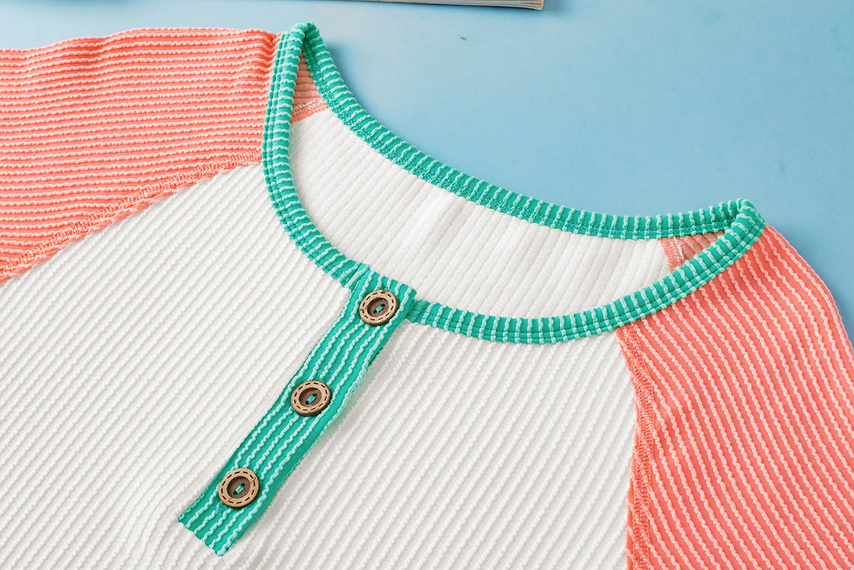T Shirt for Women Raglan-Sleeve Henley