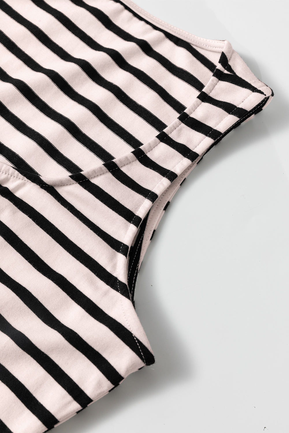 Women's Maxi Dress Featuring Sleeveless White Striped