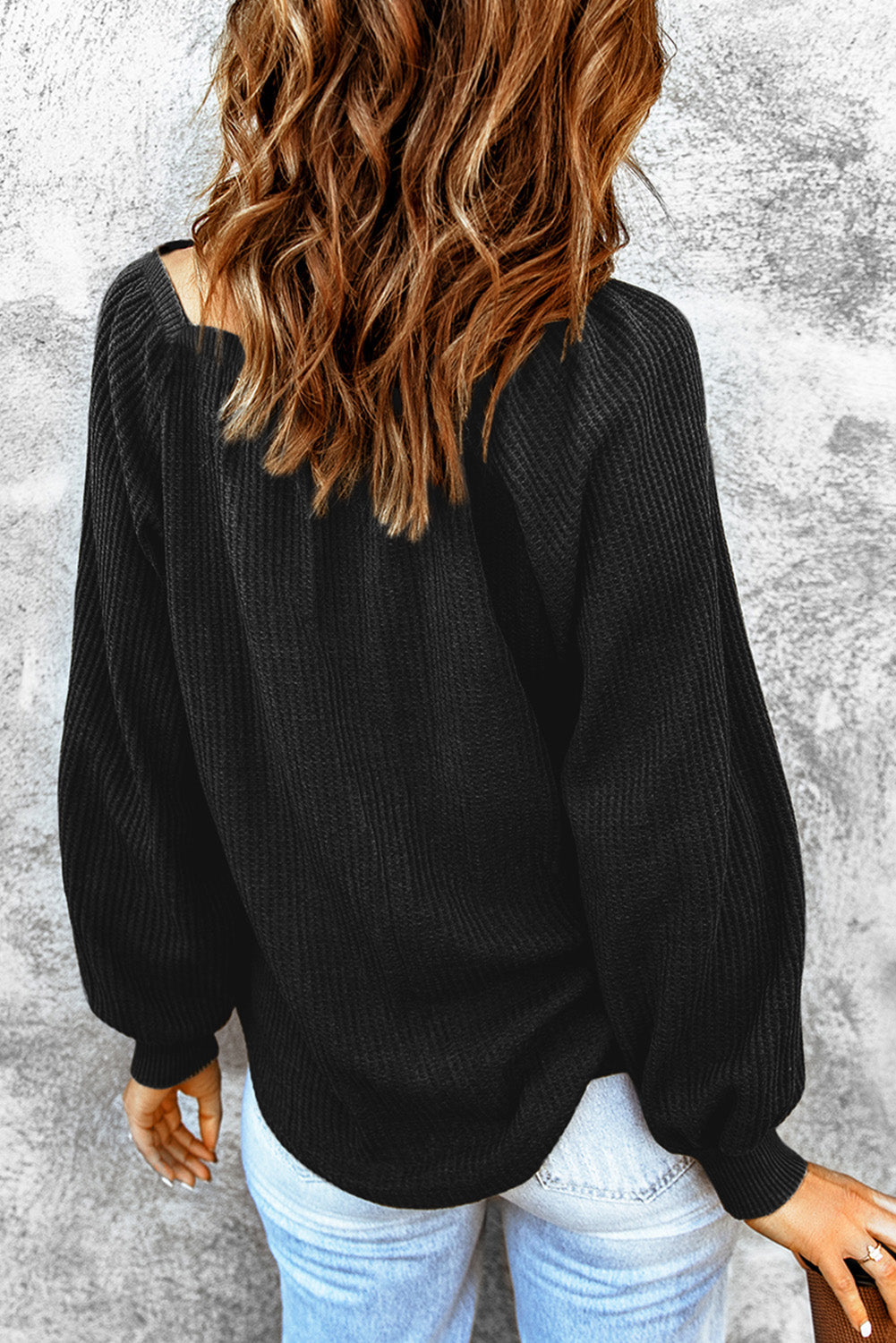 Women's Scoop Neck Waffle Knit Top