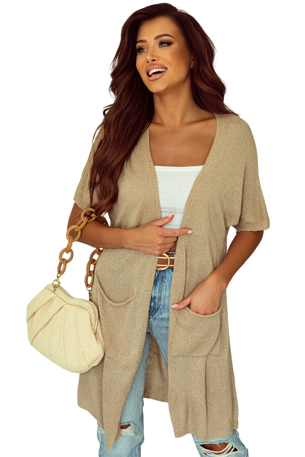 Women's Sleeve Dolman Half Long Cardigan