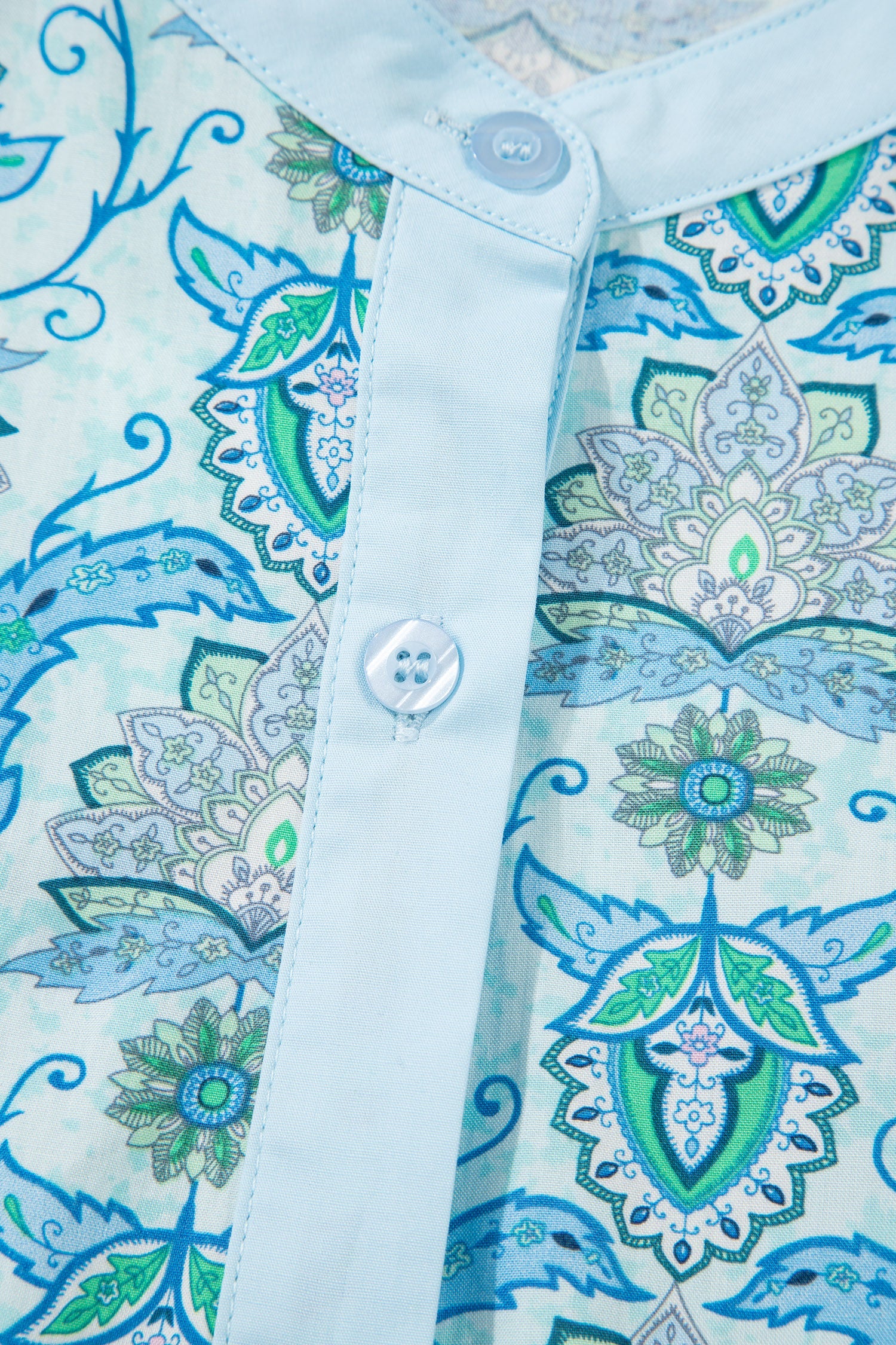 Paisley Print Puff Sleeve Loose Shirt
