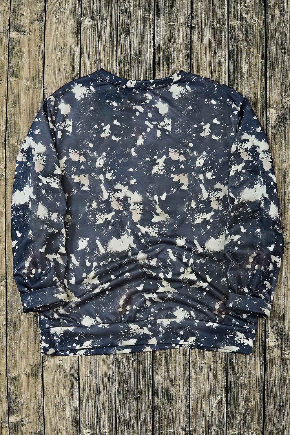 Women's Top with Dye Long-Sleeve Bleached Tie