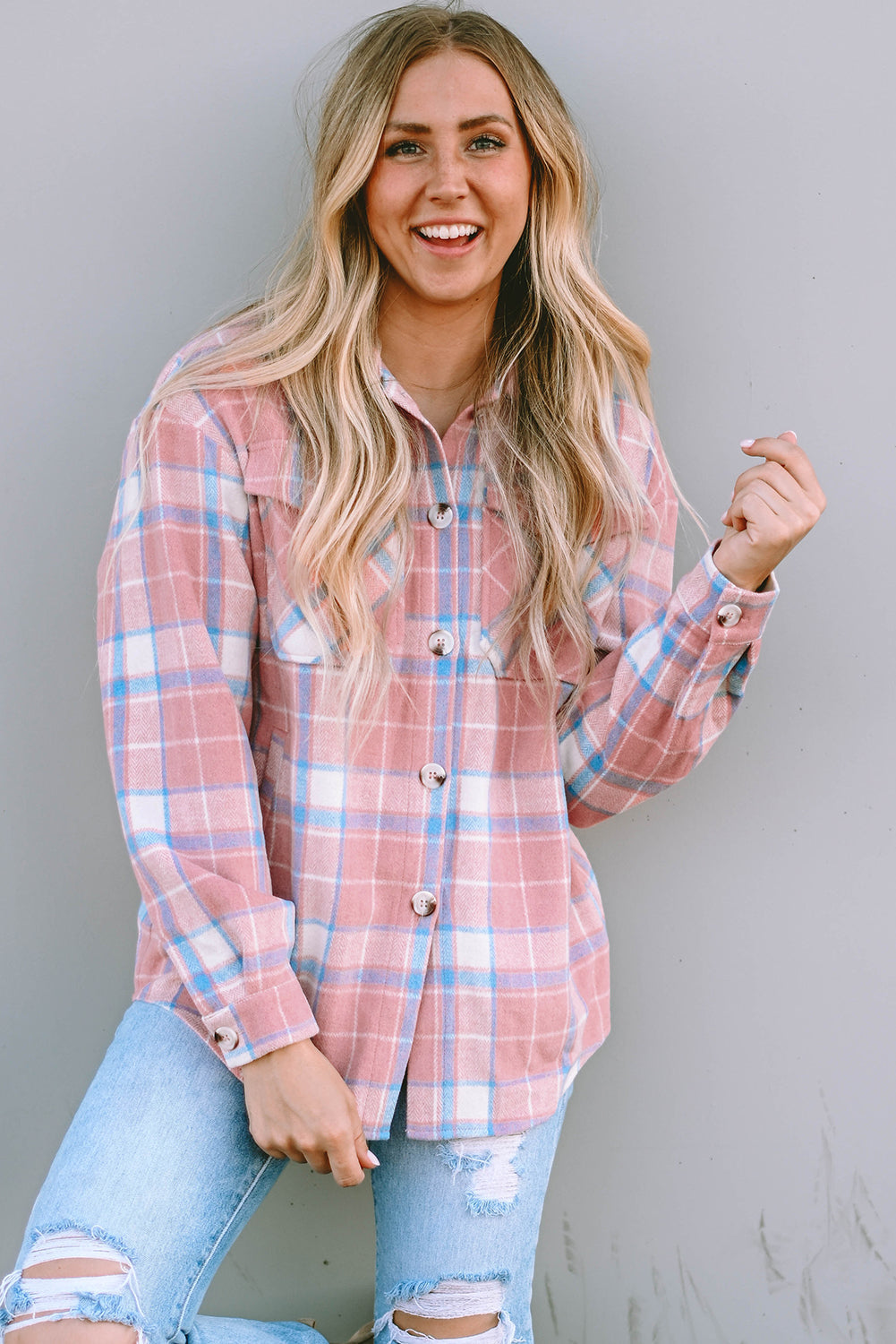 Women's Plaid Flap Pocket Flannel Shacket