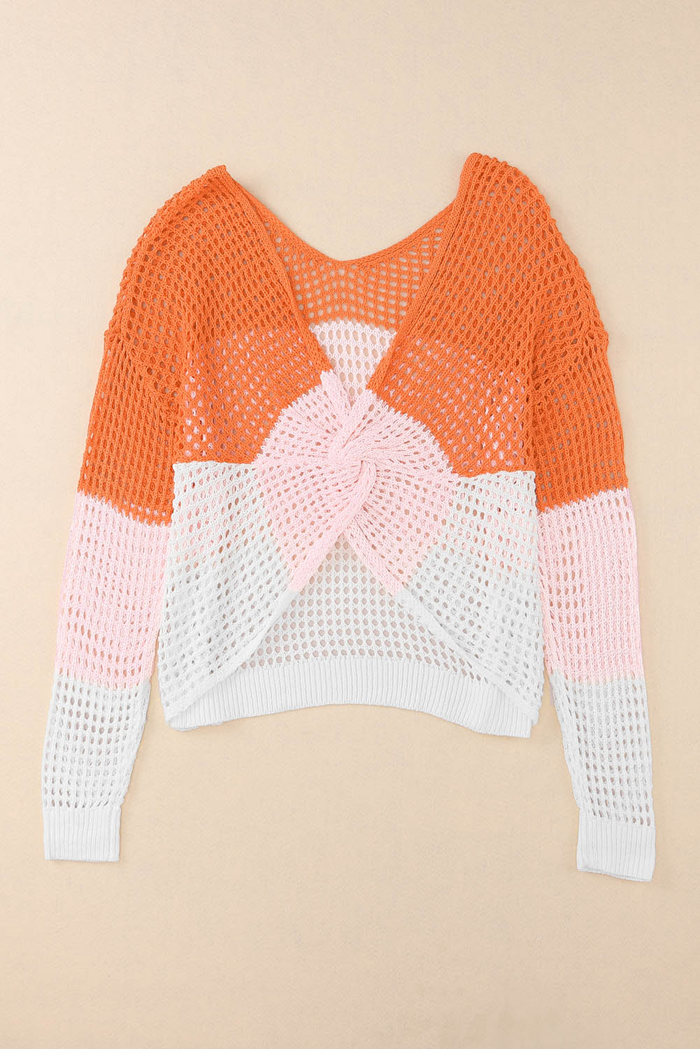Women's Eyelet Twisted Back Knit Top