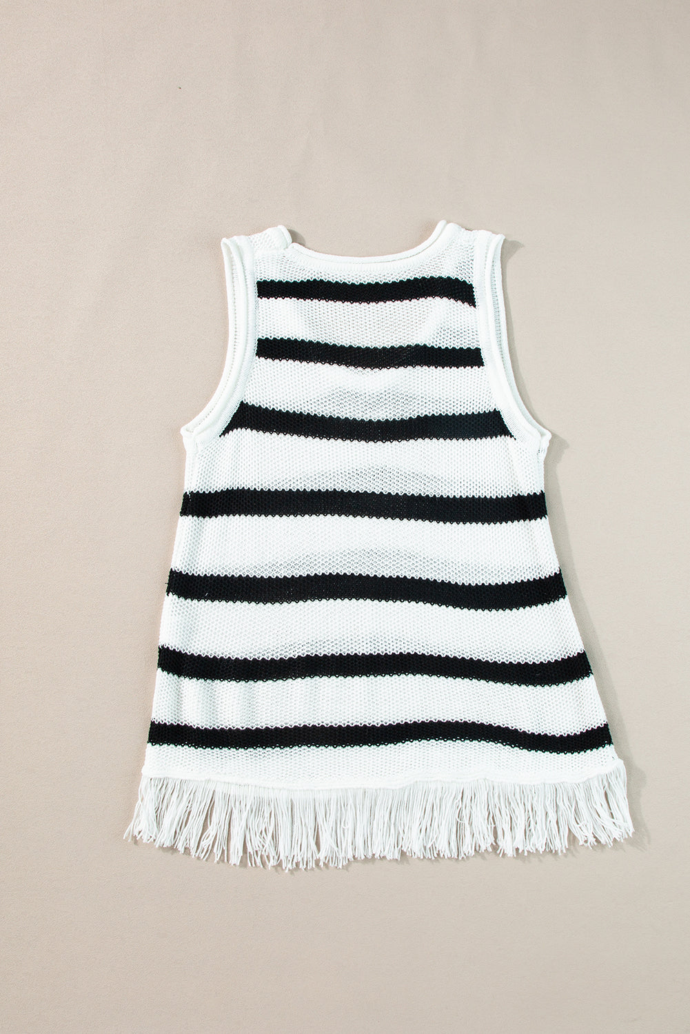Women's Tank Top Featuring Loose Knitted Fringe