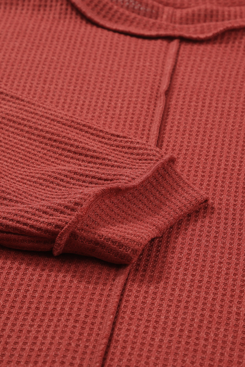 Top for Women Plus Size Waffle Knitted