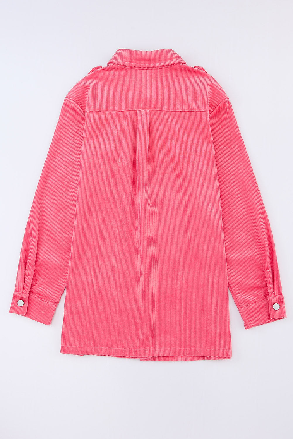 Women's Jacket with Flap Pocket Pink Cord Button-Front