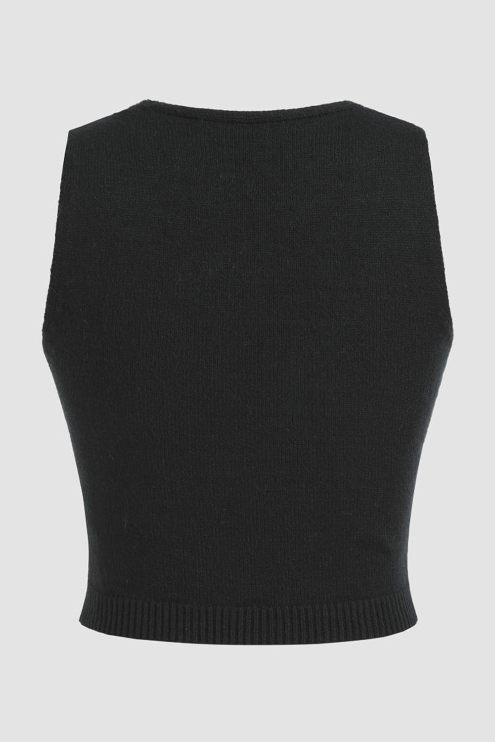 Women's Vest with Flower Decor Cropped Sweater