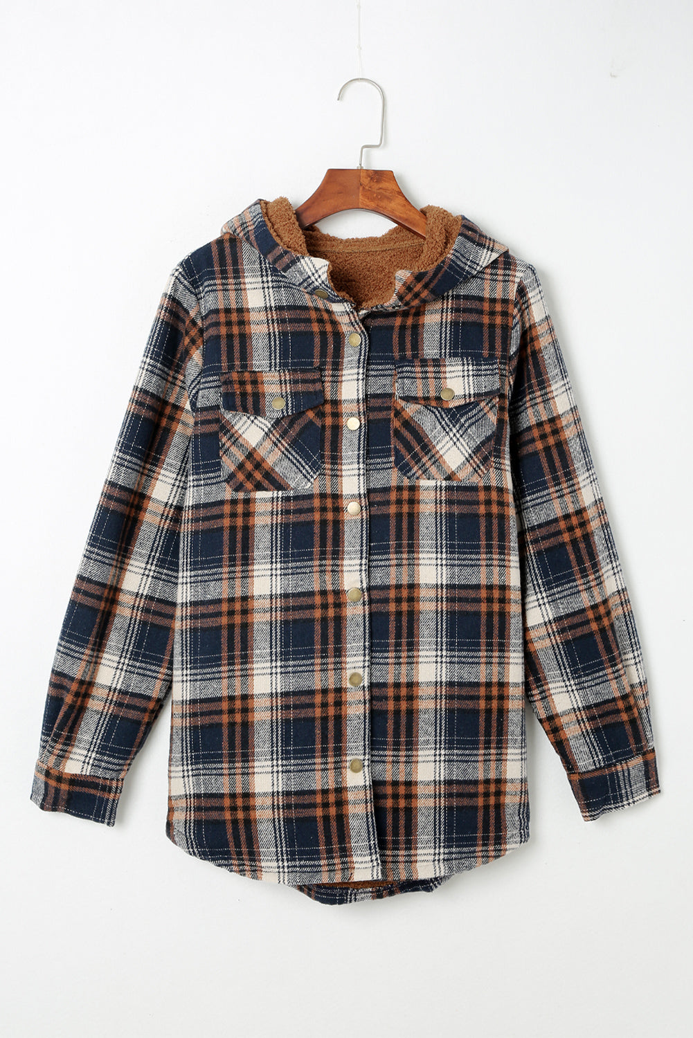 Shacket for Women Plaid Pattern Sherpa Lined