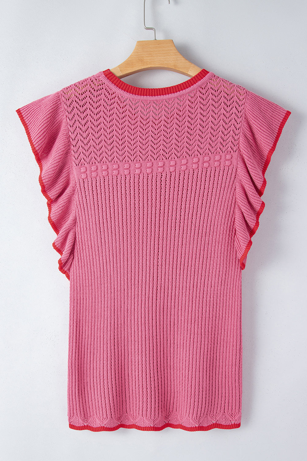 Women's Sweater with Size Short-Sleeve Trim Plus