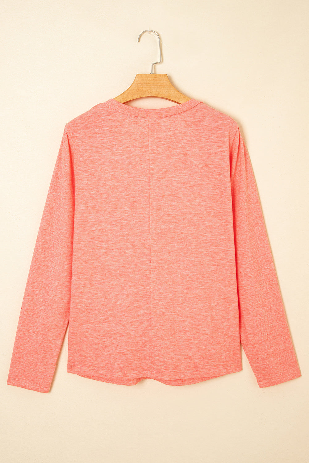 Floral Patchwork V-Neck Long-Sleeved T Shirt