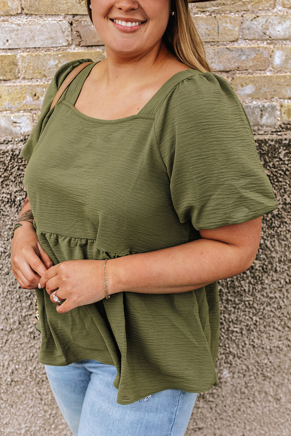 Women's Babydoll Top with Solid Plus
