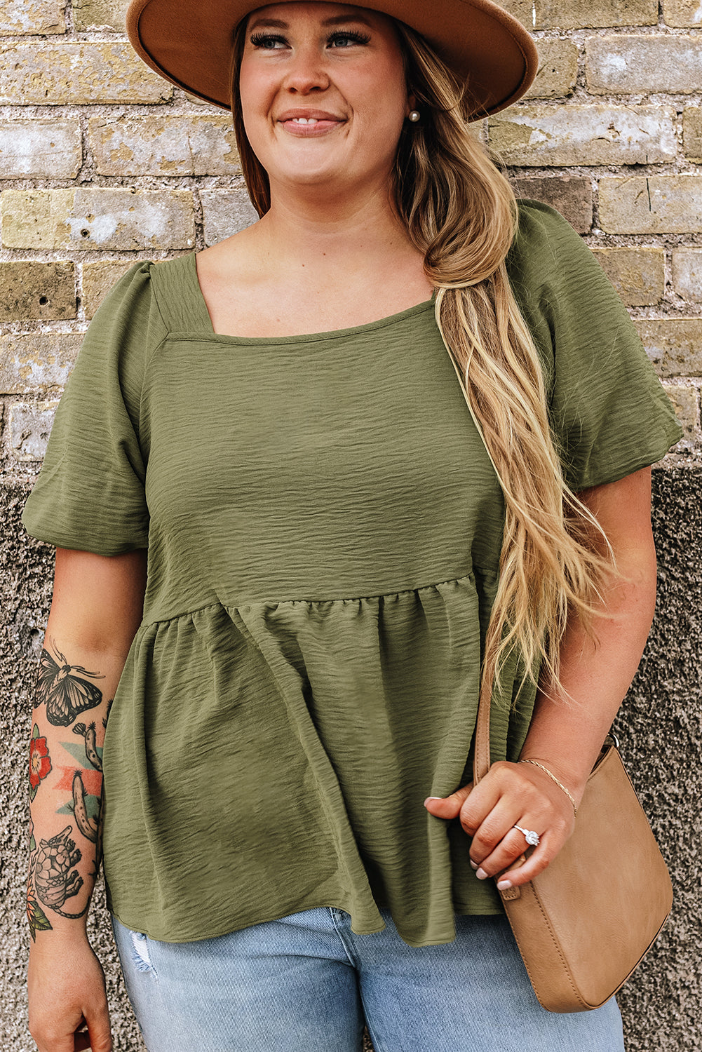 Women's Babydoll Top with Solid Plus