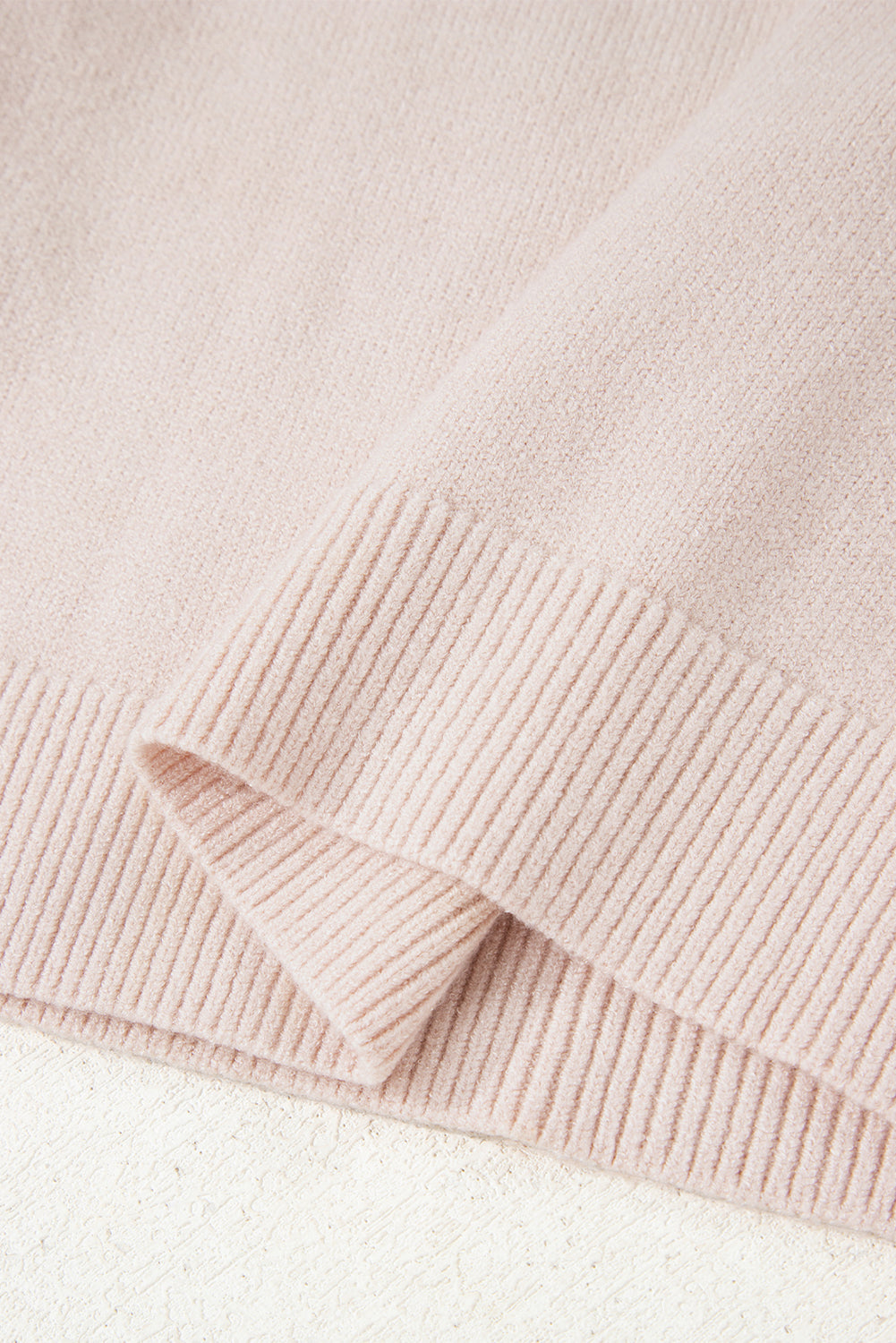 Ruffle Cable Knit Detail Contrast Floral Sleeve Patchwork Knit Top