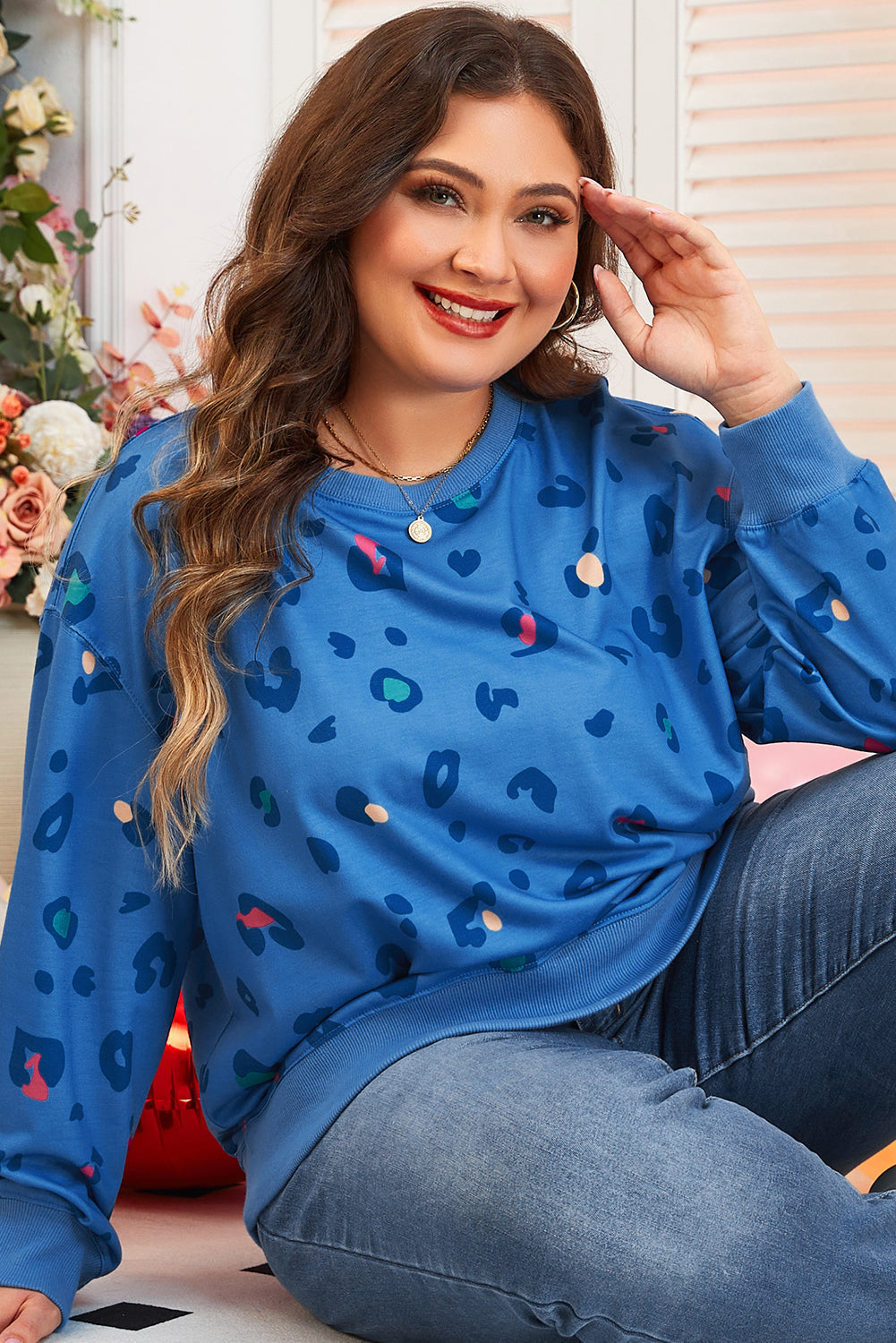 Women's Rib-Knitted Edge Pullover Sweatshirt