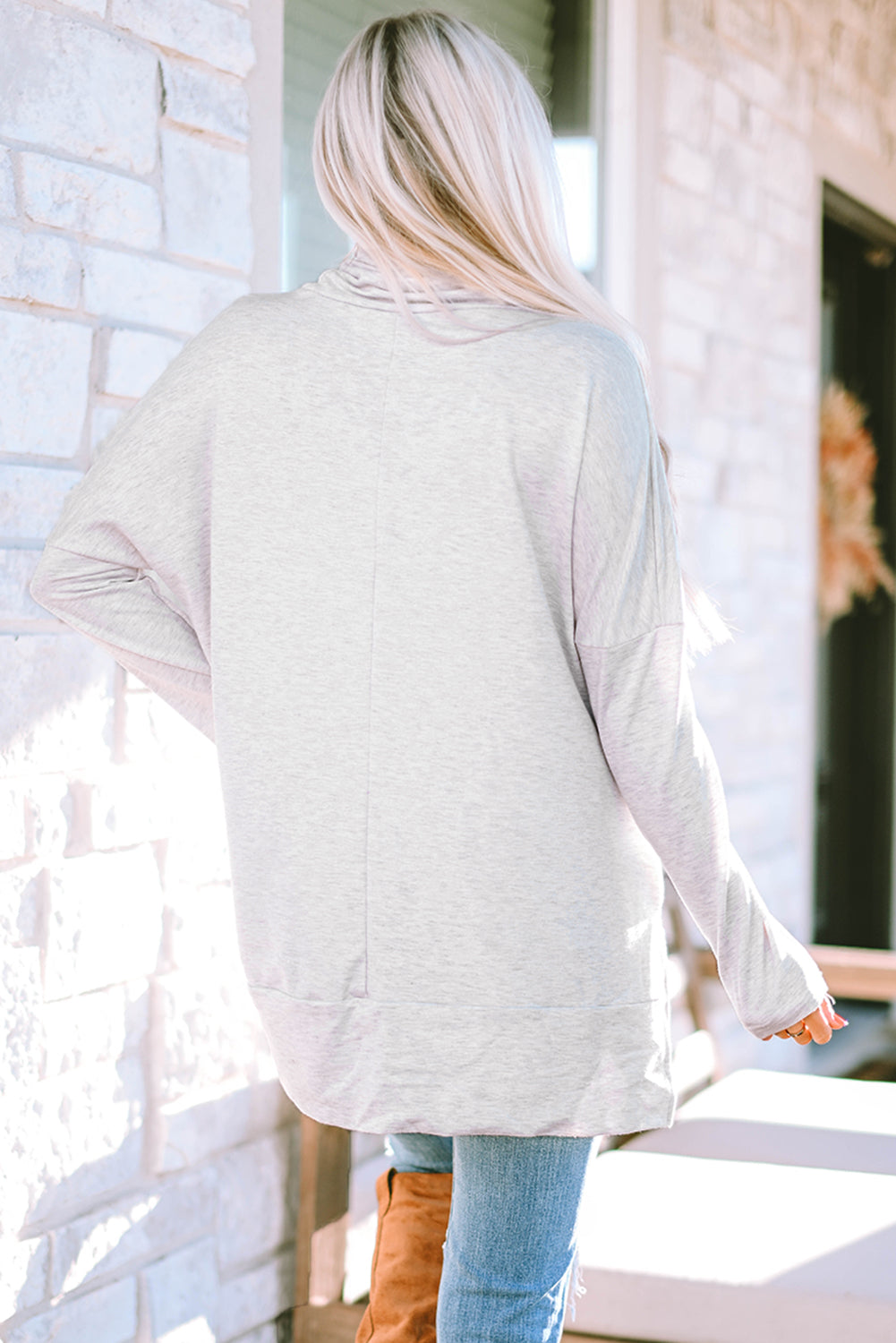 Women's Top Featuring Shift Tunic Cowl Neck
