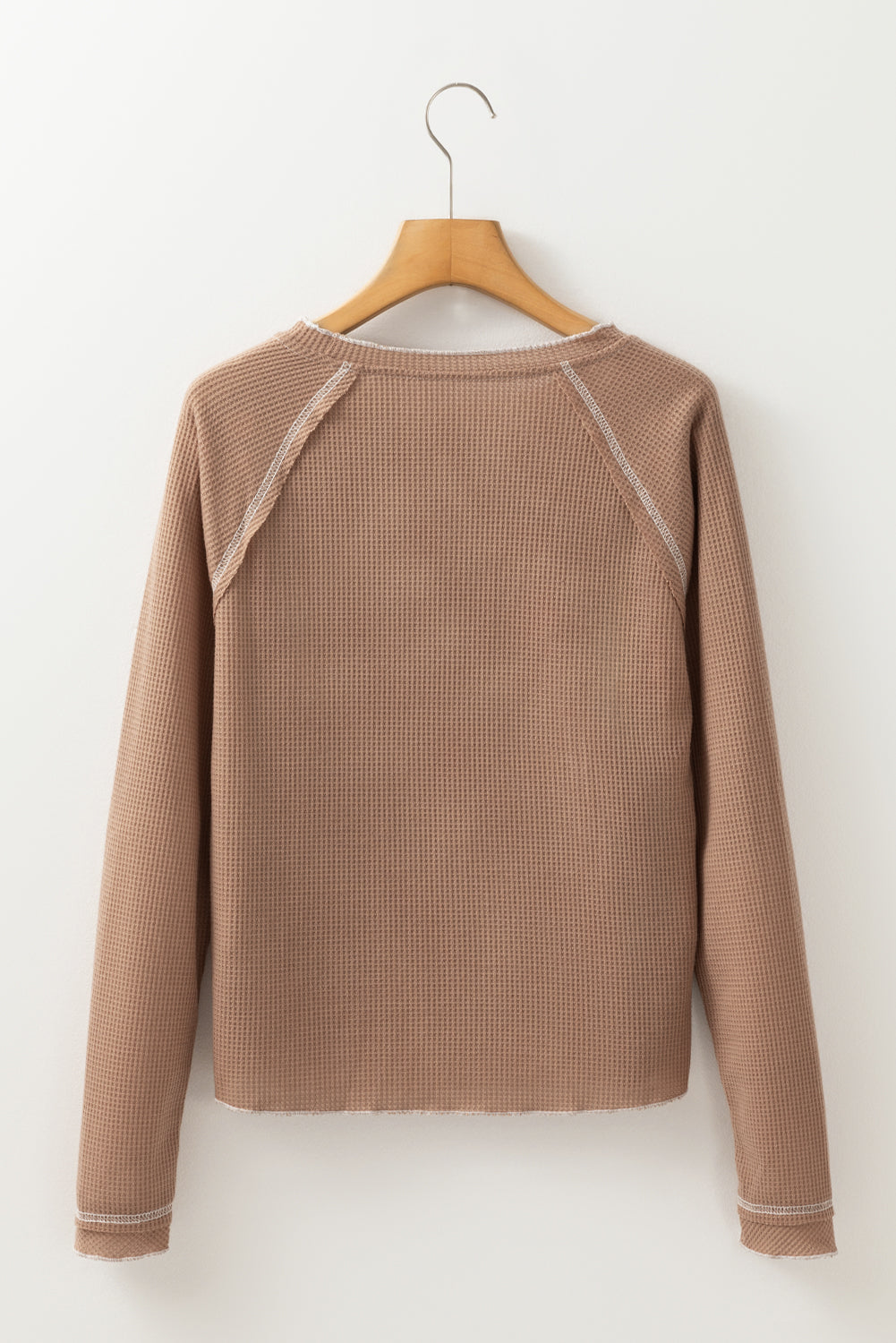 Textured Round-Neck Long-Sleeved Top