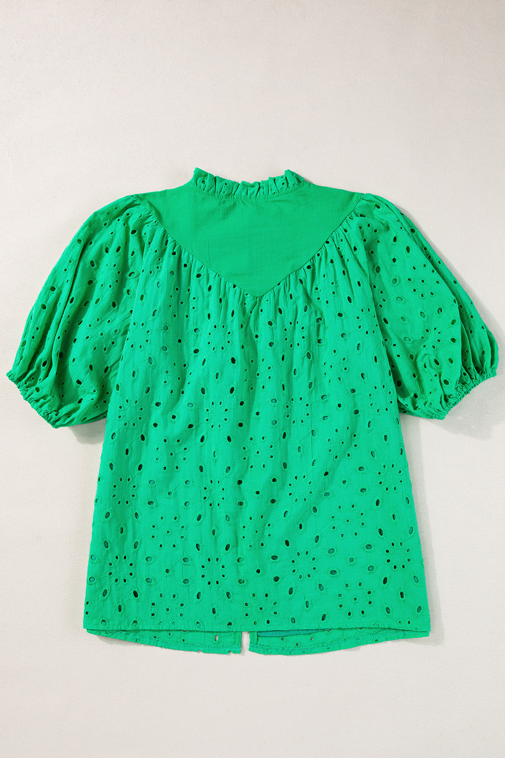 Women's Blouse with Hollow-out Balloon Sleeve