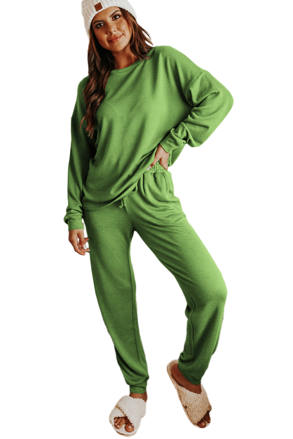 Pullover and Long-Sleeved and Jogger Pants Lounge Set