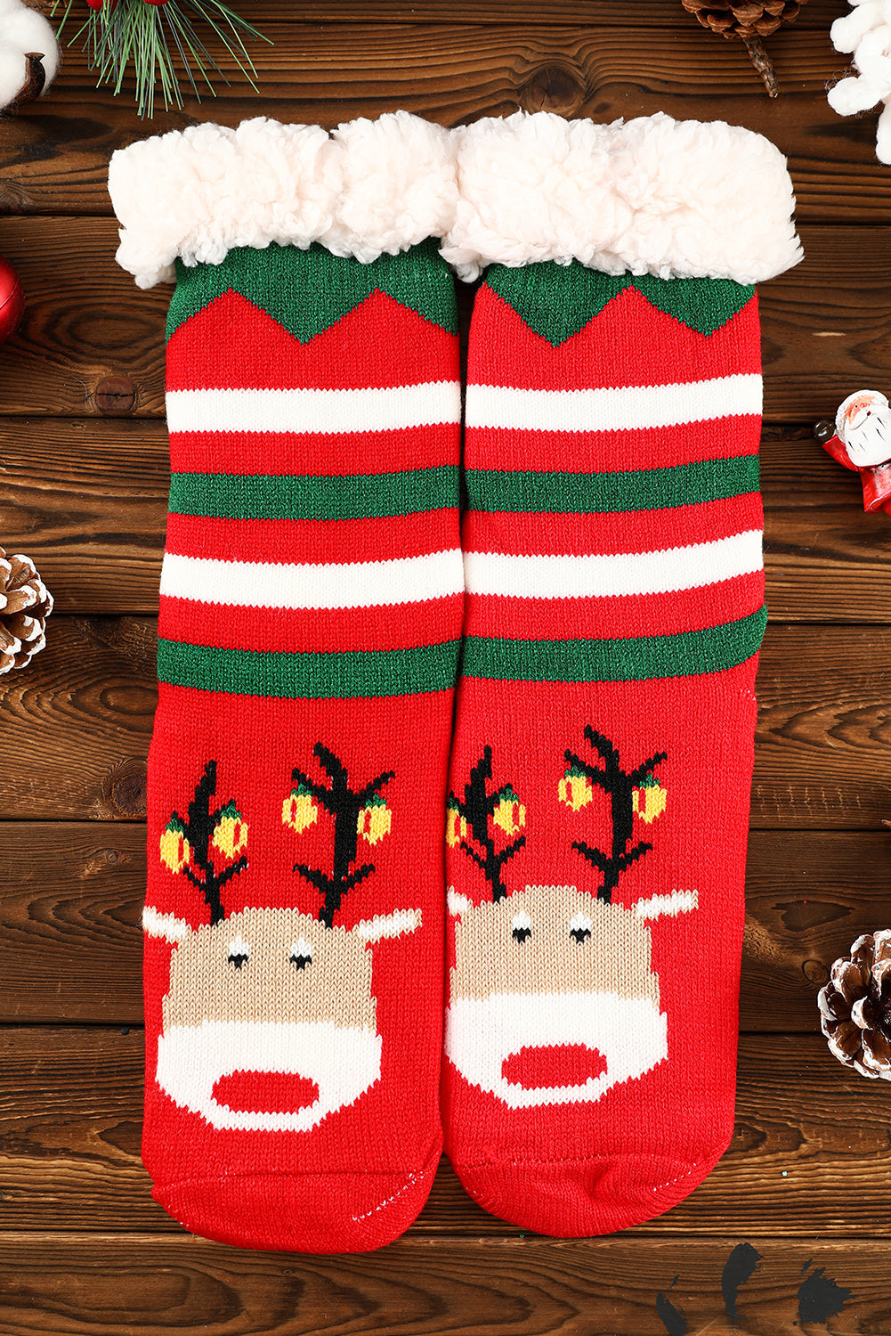 Cartoon Pattern Christmas Pattern Woolen Knit Socks