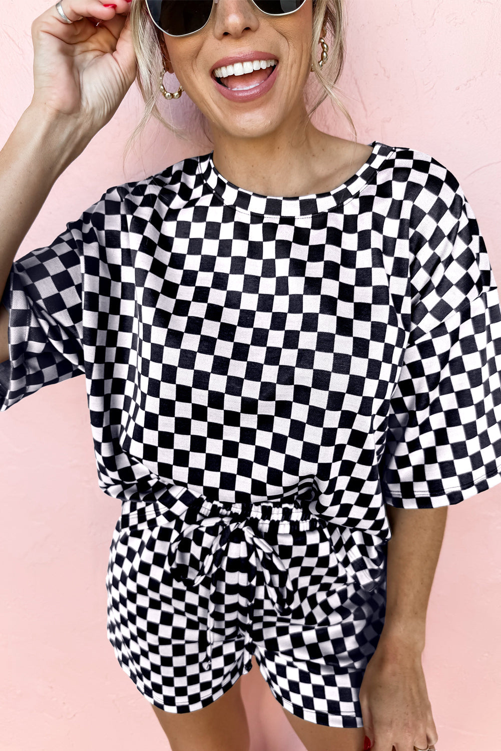 Checkered Top and Short Everyday 2-Piece Outfit