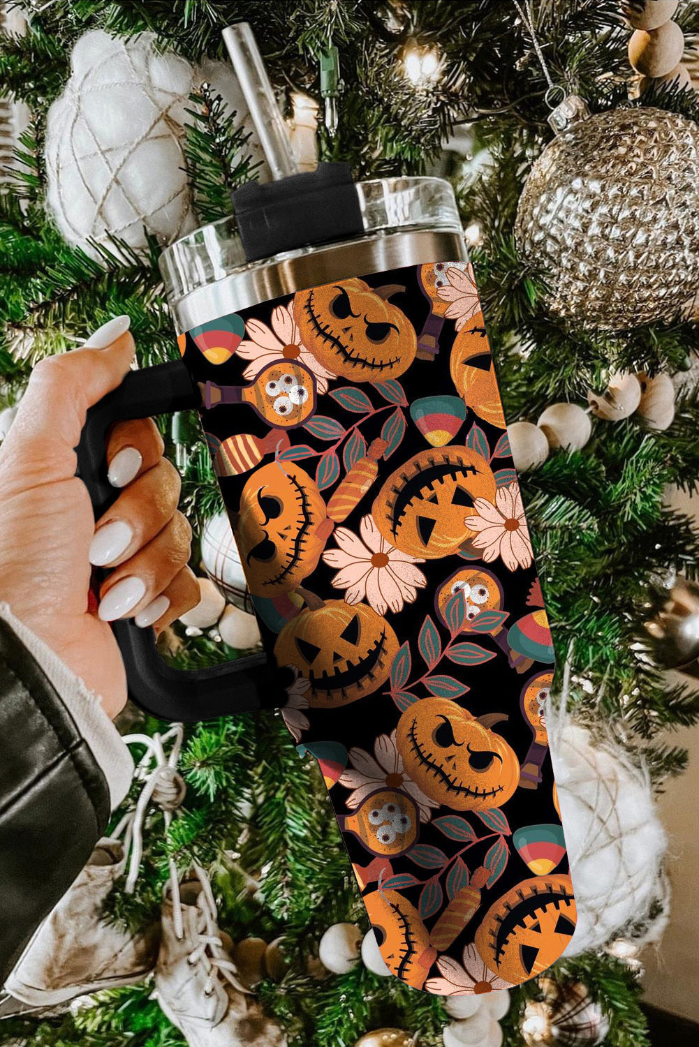 Pumpkin Print Halloween Print 304 Stainless Vacuum Cup 40oz