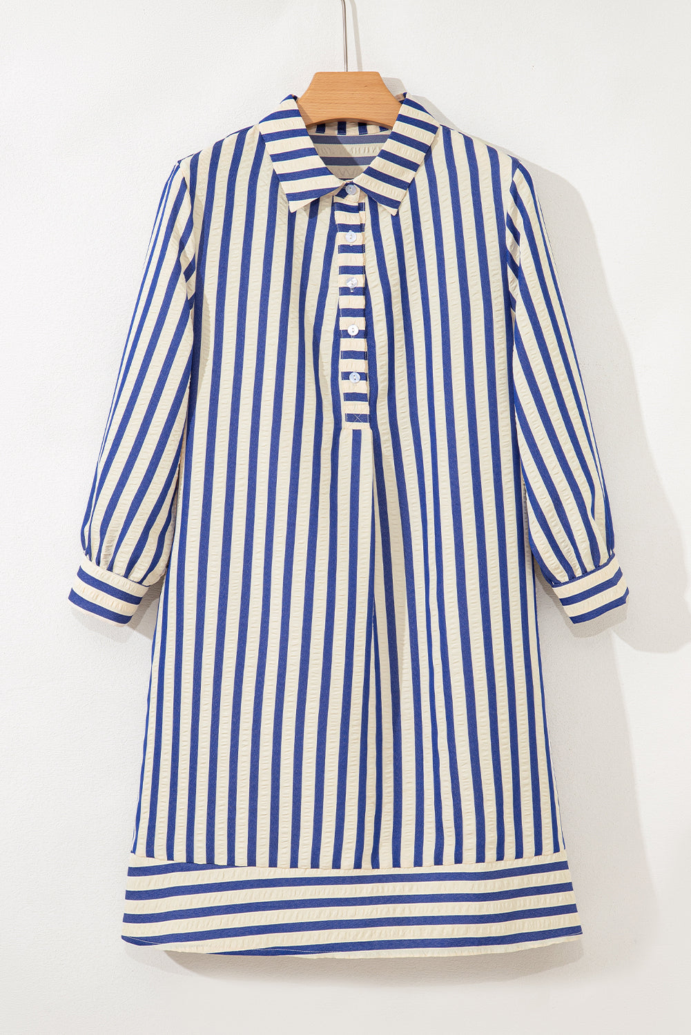 Button Collared Half Side Pockets Easy-Fit Fit Mini Dress