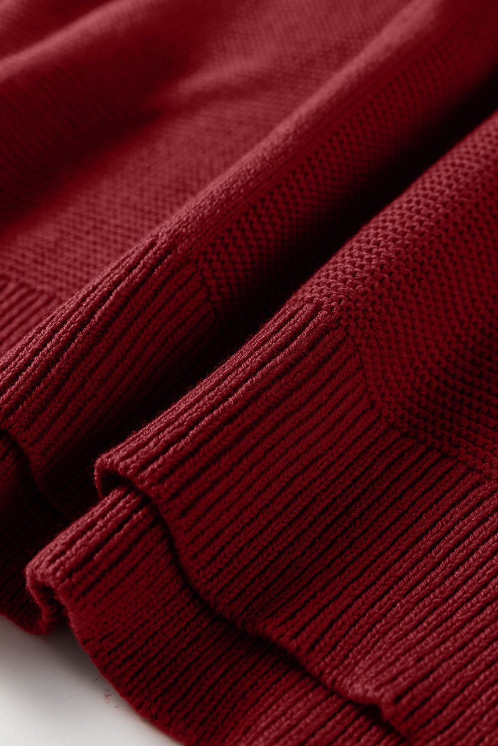 Seam Solid Front Drop-Shoulder Loose Knit Top Style