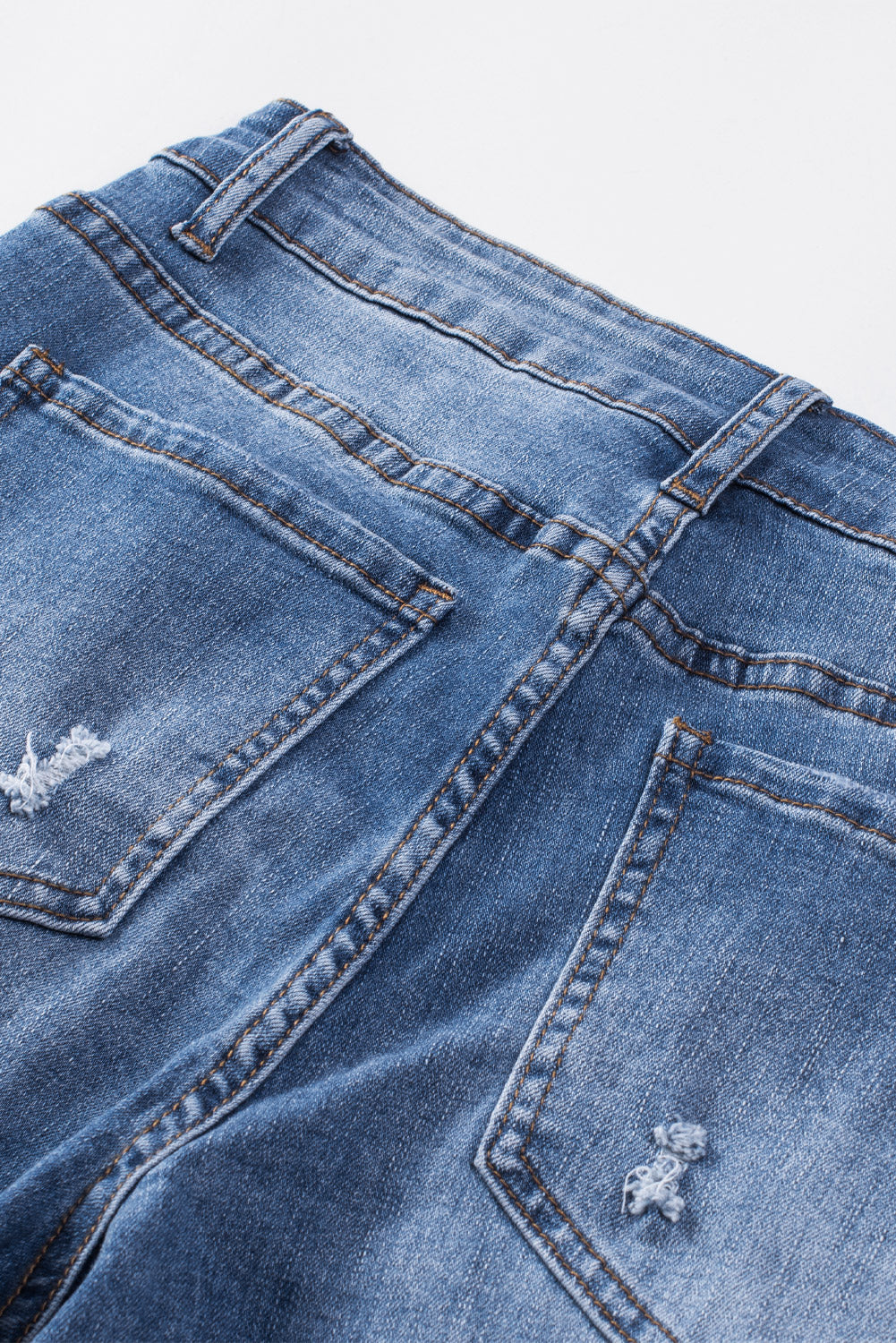 Women's American Flag Patched Distressed Jeans