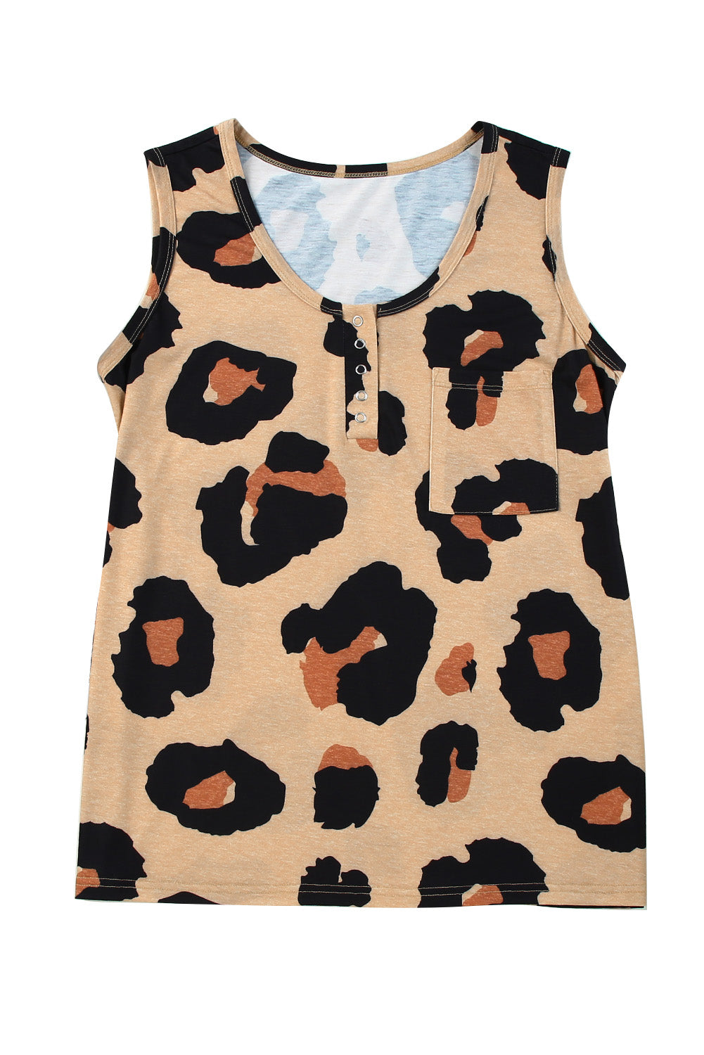 Tank Top for Women Chest Button Neck