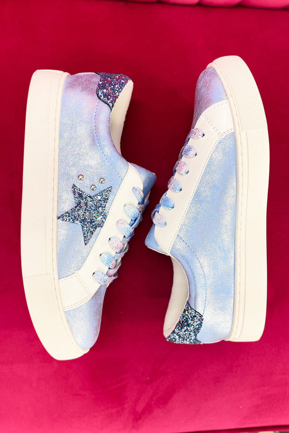 Patchwork Star Sequin Criss Cross Everyday Shoes