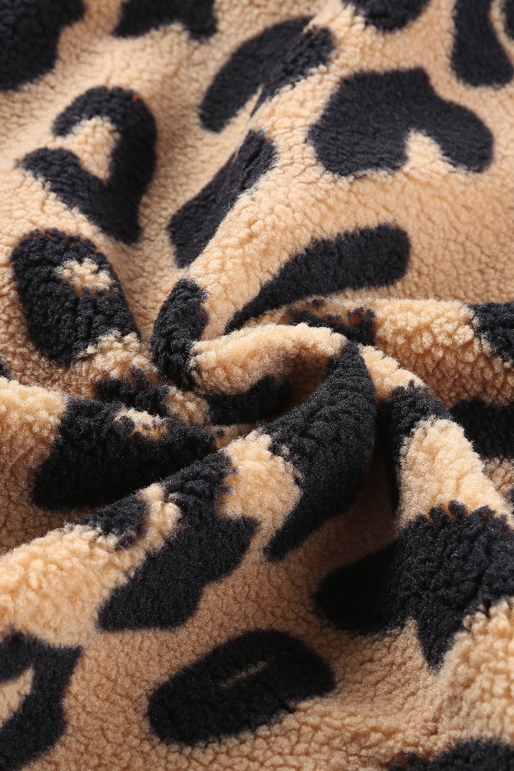 Shacket for Women Teddy Trimmed Leopard-Print