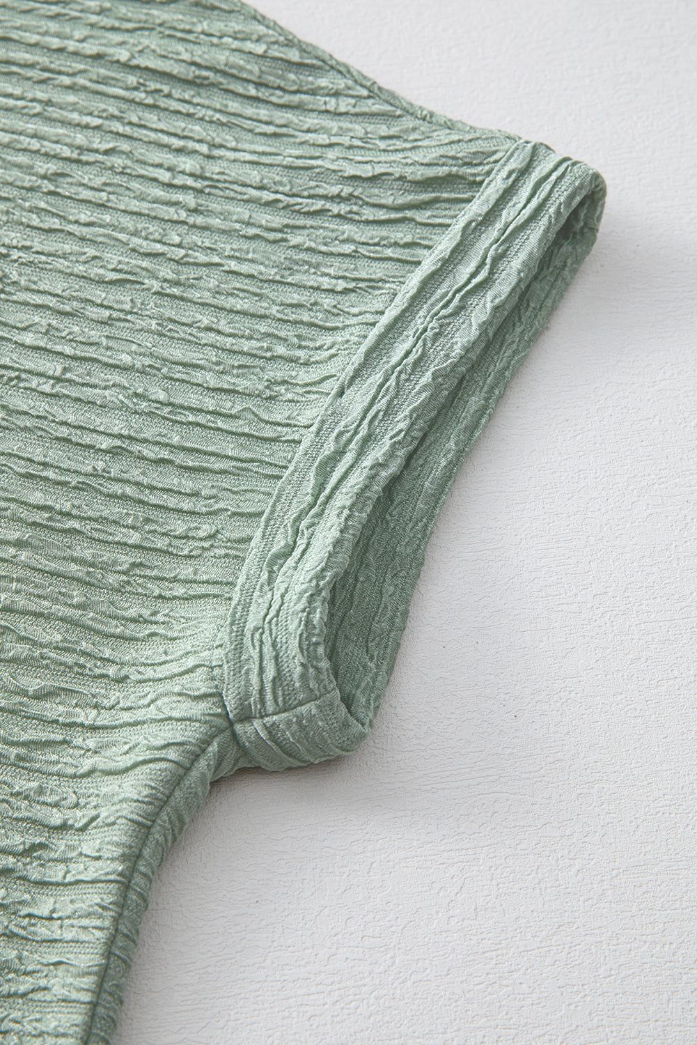 Crinkle Solid Textured Short-Sleeved T Shirt Dress