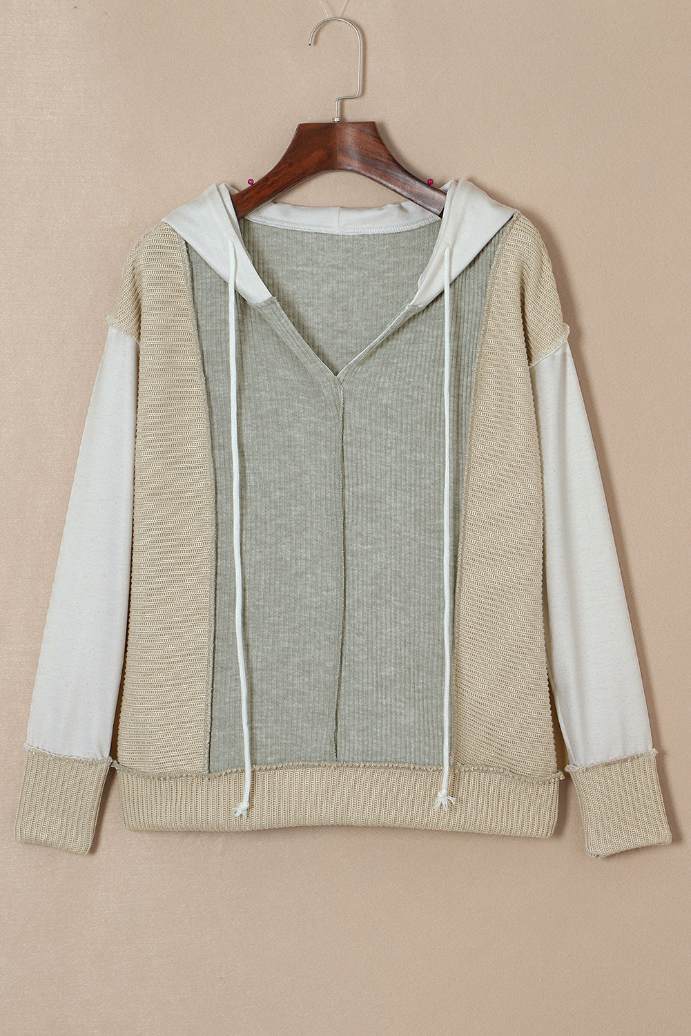 Women's Hoodie with Long-Sleeve Textured Knitted