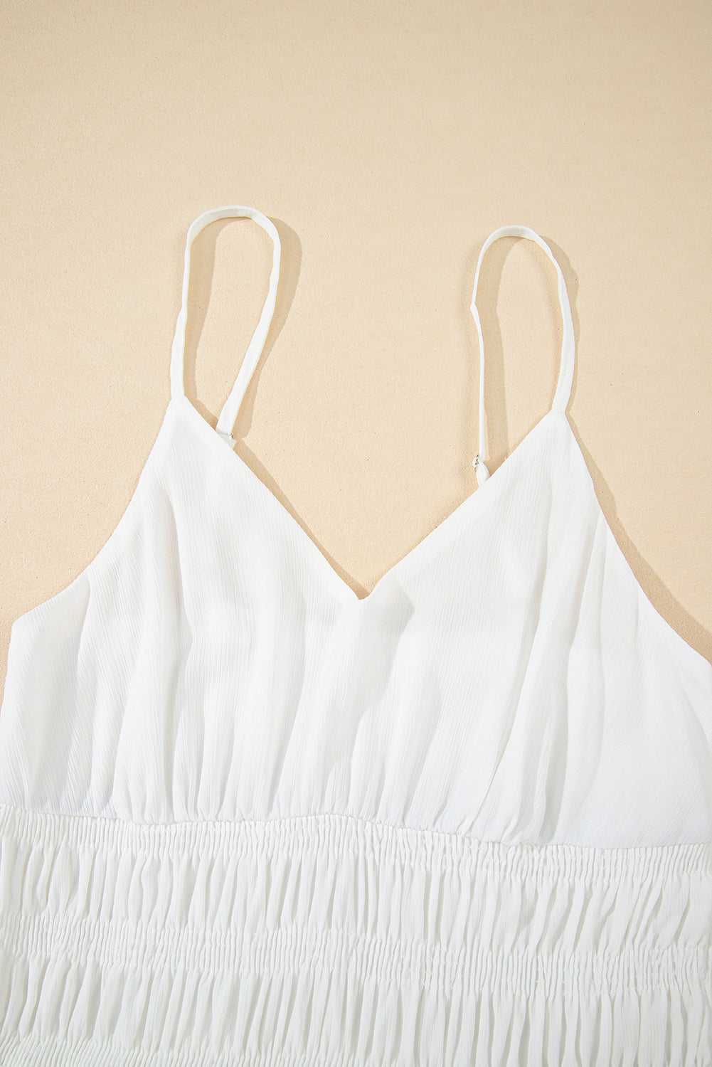 White Spaghetti Straps Elegant Long Dress