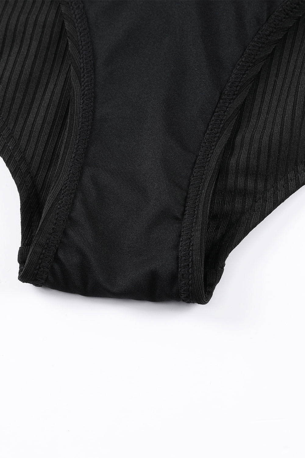 Women's Rib-Knitted Knitted One Piece Adjustable Straps Swimsuit