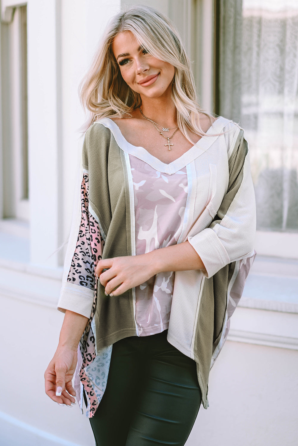 Women's Top Featuring Exposed Seam Oversized