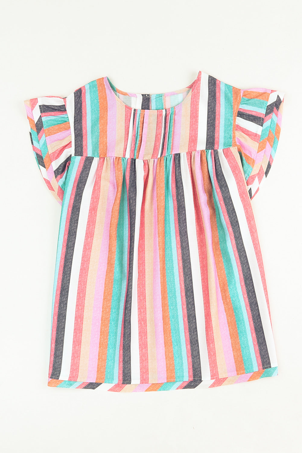 Women's Layered Ruffle-Trimmed Cap Sleeve Top