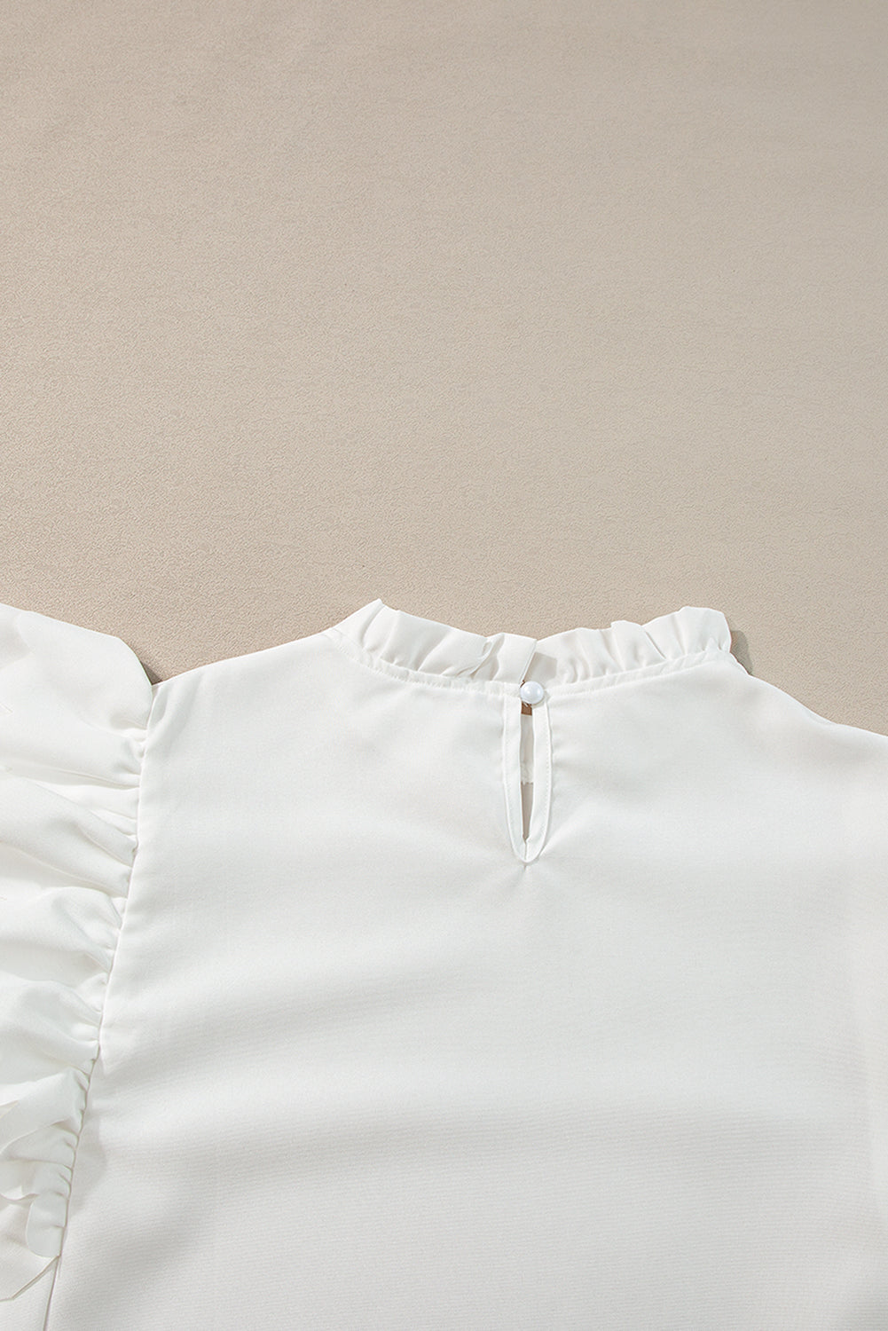 Women's Scalloped Ruffle-Trimmed Solid Color Top