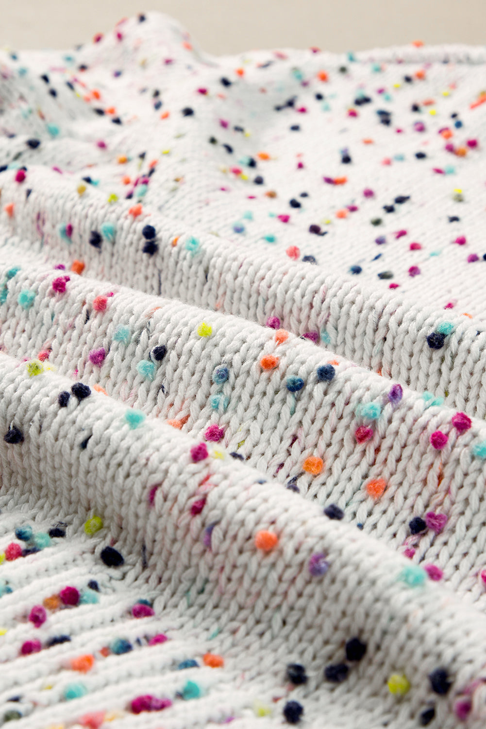 Rhinestone Decor Multicolor Confetti Sweater Cardigan